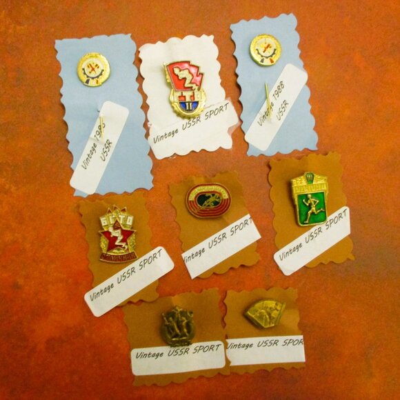 Vintage USSR Sports Lapel Pin Lot ~ SOVIET UNION Track and Field Event Pins - Picture 2 of 9